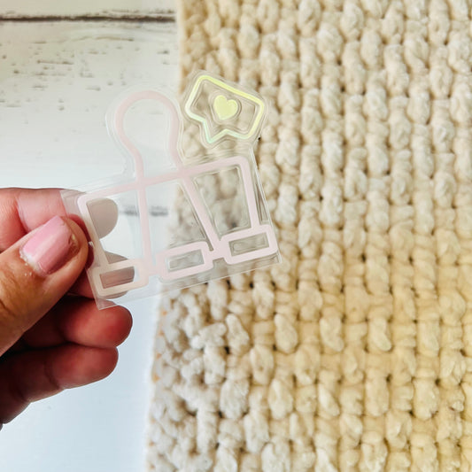 Love Binder Clip - floating page marker