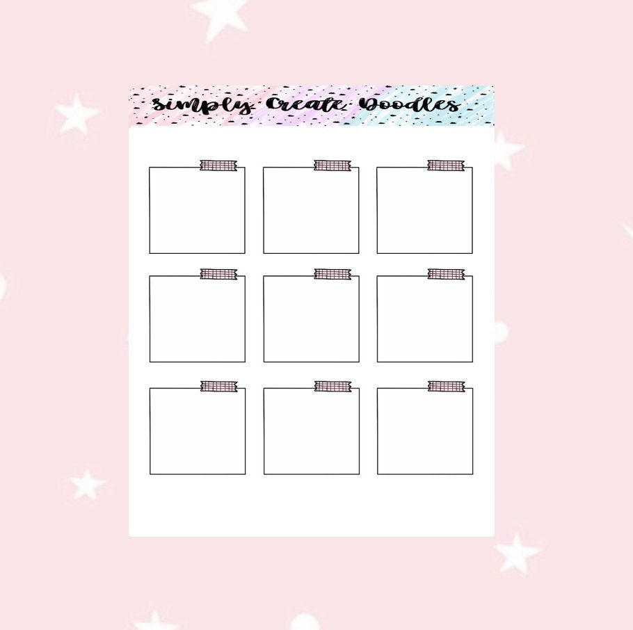 Pink minimal squares - doodle sticker