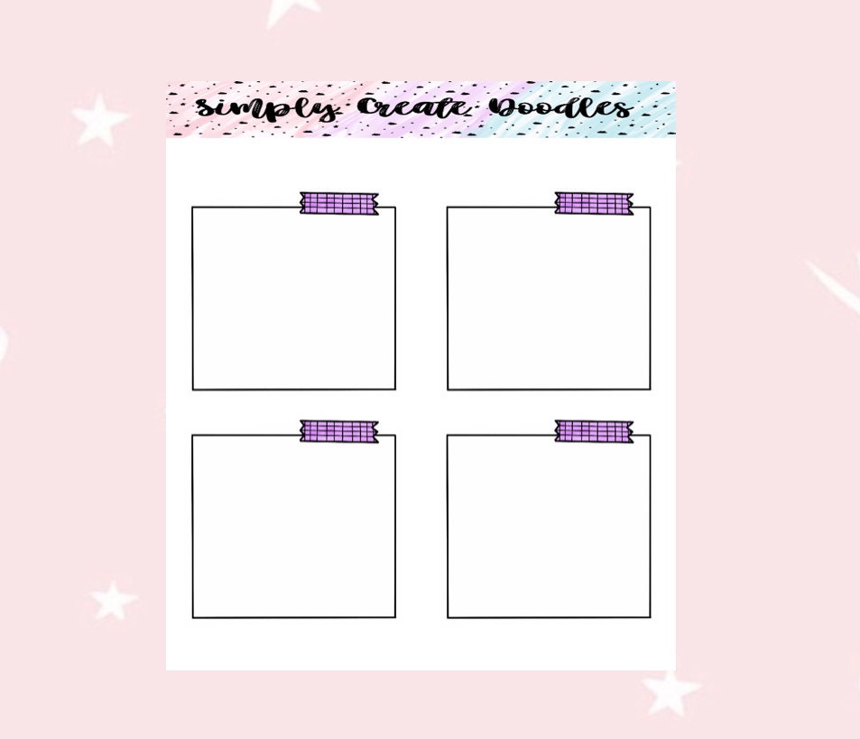 Purple minimal squares - doodle sticker