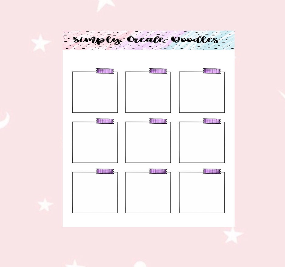 Purple minimal squares - doodle sticker